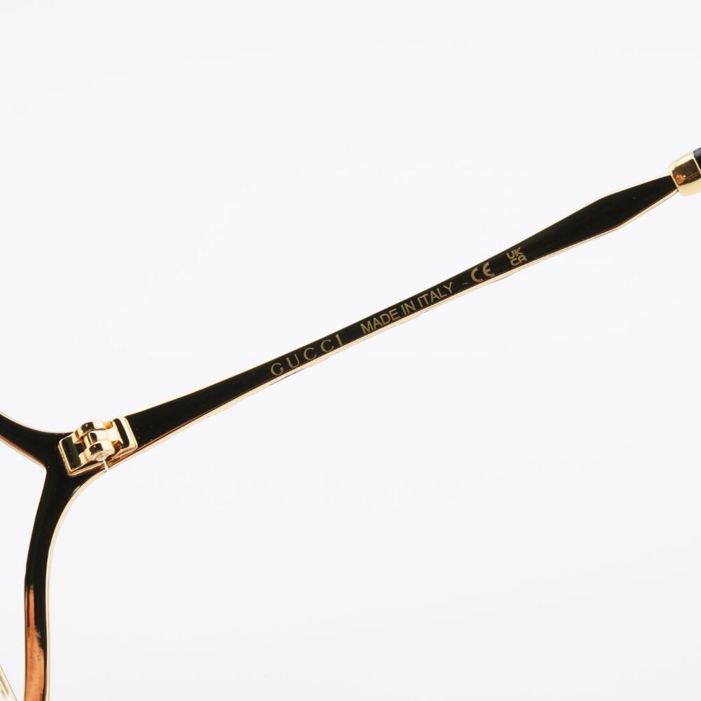Gucci GG0592O 001 Eyeglasses Black/Gold 60mm Butterfly Frame - Picture 4 of 11